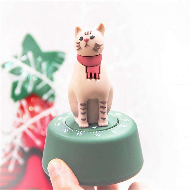 Cartoon Cat Shape Countdown Timer Student Learning Time Manager Kitchen Timer Mechanical Reminder...
