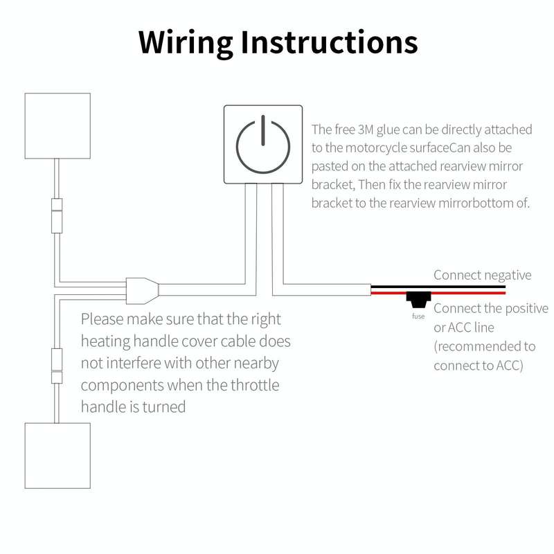 CS-974A1 Motorcycle Scooter Smart Three Gear Temperature Control Electric Hand Grip Cover Heated ...