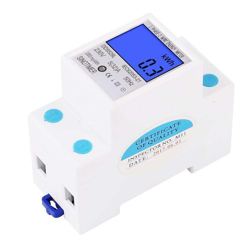 DDS528L Backlight Display Home Single-phase Rail Energy Meter 5-32A(230V 50Hz)