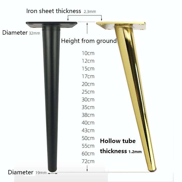 LH-ZT-0001 Cone Round Tube Furniture Support Legs, Style: Oblique Cone Height 35cm(Titanium)