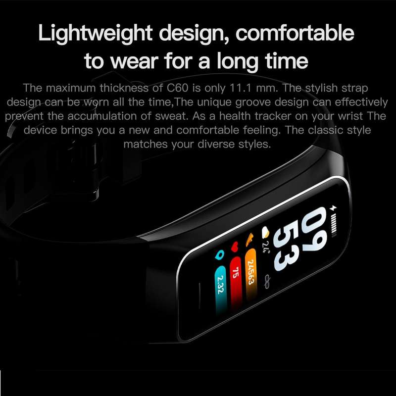 C60 IP67 Waterproof 1.1 inch Smart Fitness Band(Pink)