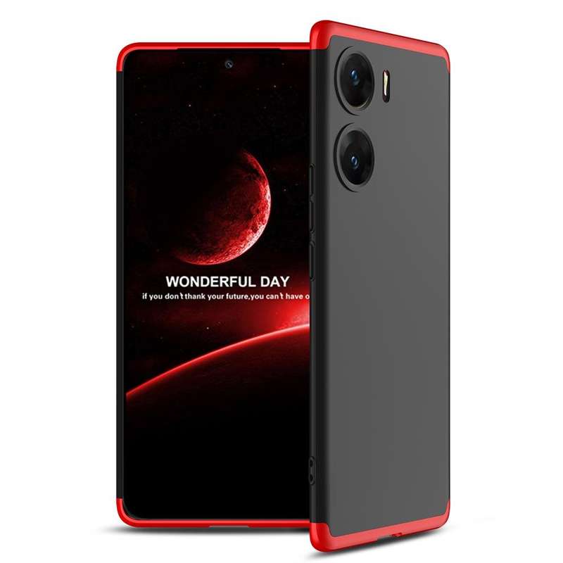 For vivo V29e GKK Three Stage Splicing Full Coverage PC Phone Case(Black Red)
