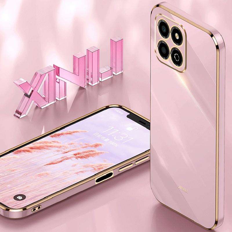 For Honor X8a 2023 XINLI Straight Edge 6D Electroplate TPU Phone Case(Pink)