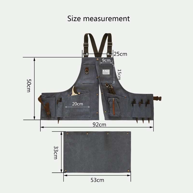 Canvas Electric Craftsmen Multi Pocket Tool Apron(Khaki)