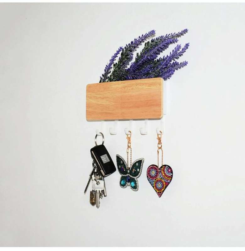 Punch-free Wall Key Hanger Multifunctional Hook Holder(White)