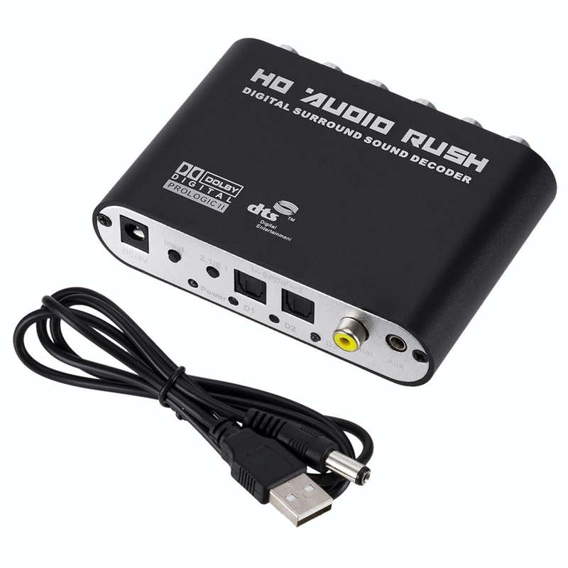 SPDIF Coaxial to RCA DTS AC3 Audio Decoder 5.1CH Optical Digital Amplifier Analog Converter & Amp...