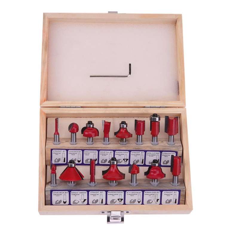 Shank Tungsten Carbide Router Bit Set Wood Cutter Tool Set Milling Wood Cutters Router Bit Set fo...