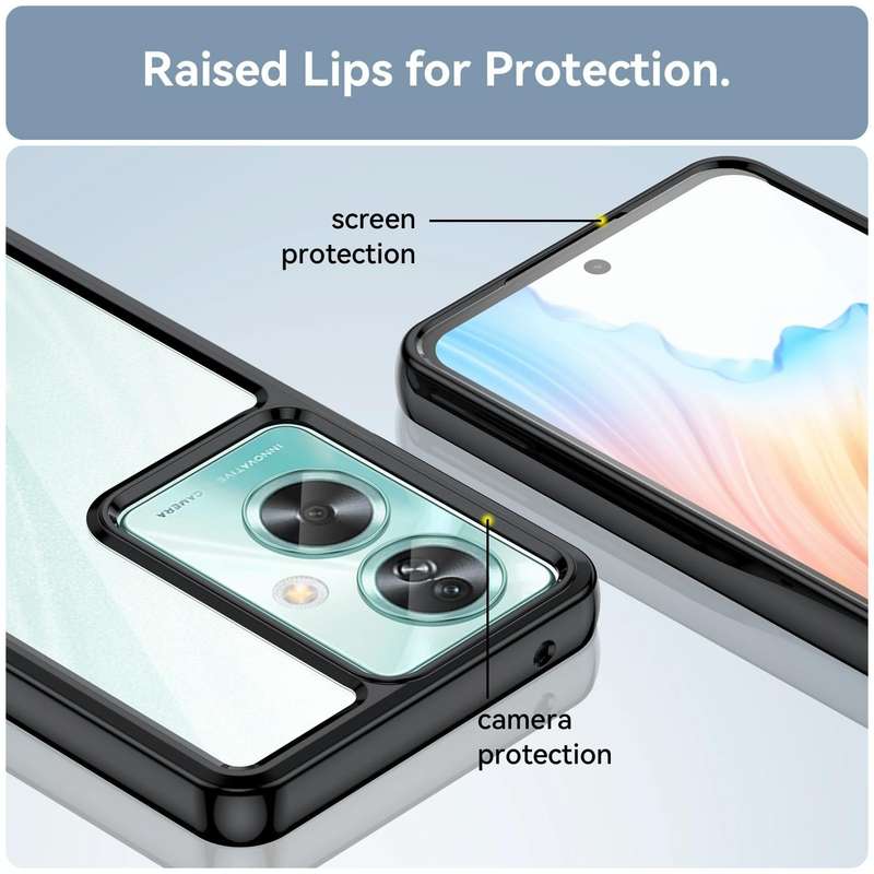 For OPPO A79 5G Colorful Series Acrylic Hybrid TPU Phone Case(Black)