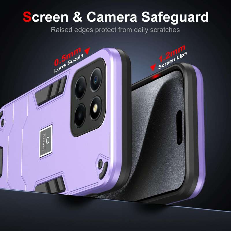 For Honor X6 2 in 1 Shockproof Phone Case(Purple)