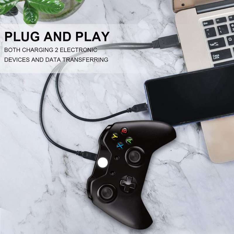 USB 2.0 Male to 2 Micro USB Male Cable, Length: About 30cm