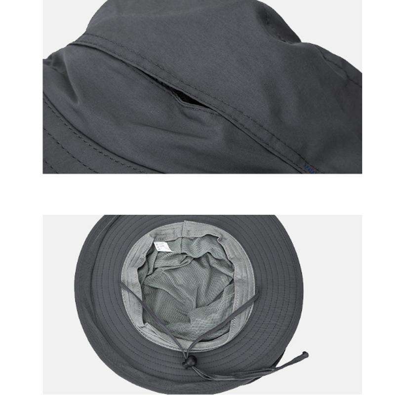 Summer Outdoor Sports Anti-mosquito Net Sun Hat Fisherman Hat, Size:L(Black)