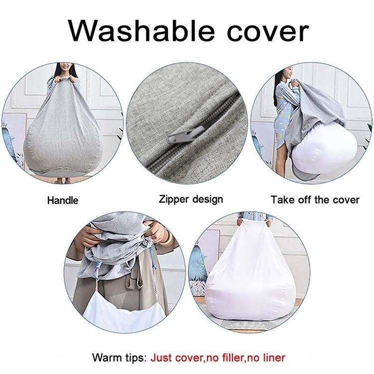 Lazy Sofa Bean Bag Chair Fabric Cover, Size: 80x90cm(Brown)