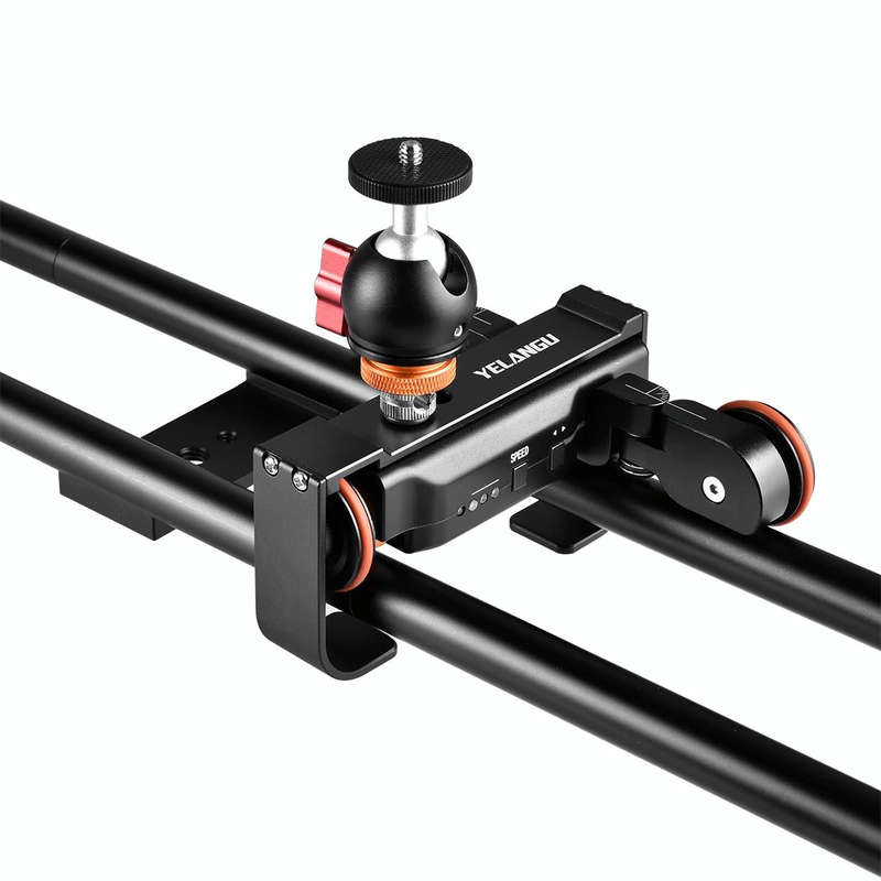 YELANGU L4X-60ET 60cm Splicing Slide Rail Track + Trolley Rail Buckle with Ballhead for SLR Camer...