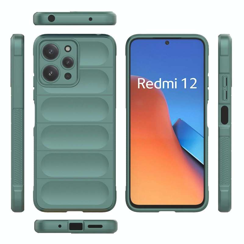 For Xiaomi Redmi 12 4G Magic Shield TPU + Flannel Phone Case(Dark Blue)