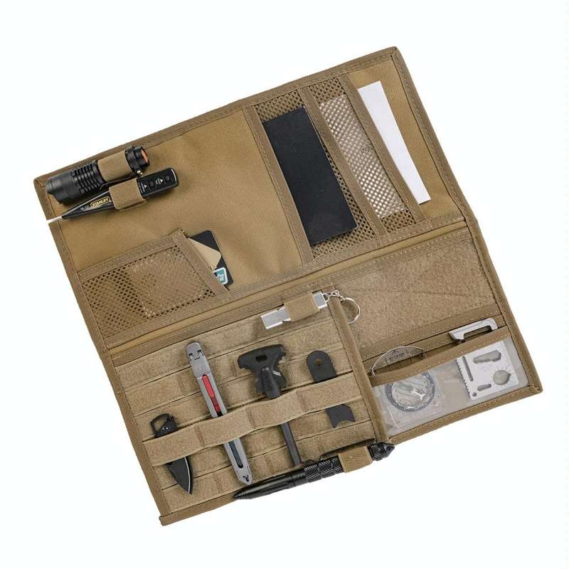 Car Sun Visor Storage Bag Glasses Frame Bill Clip (Khaki)