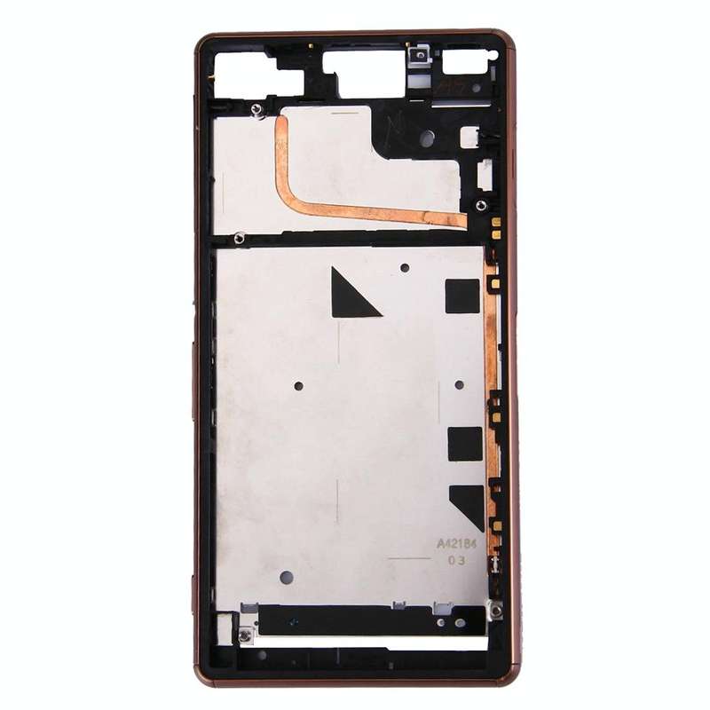 Single SIM Front Housing LCD Frame Bezel for Sony Xperia Z3(Brown)