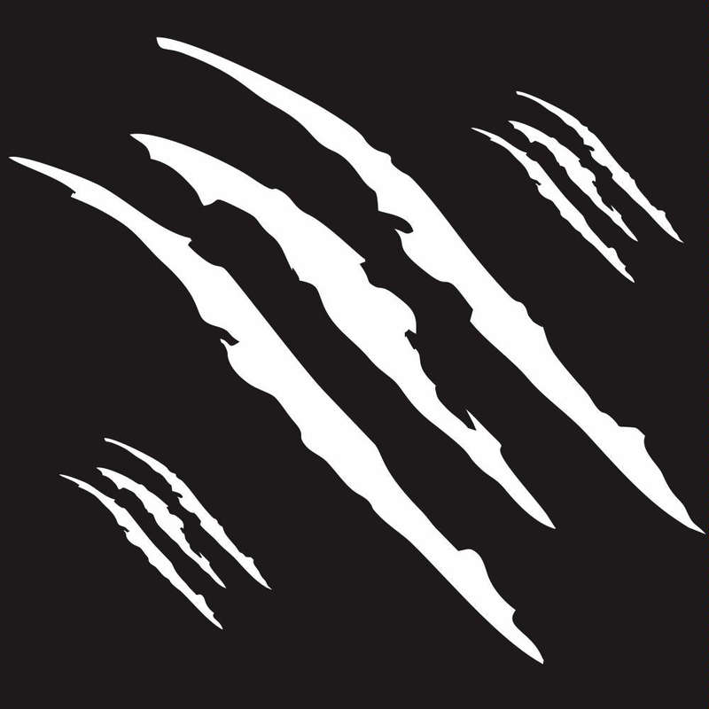 D-865 Claw Scratches Pattern Car Modified Decorative Sticker(White)