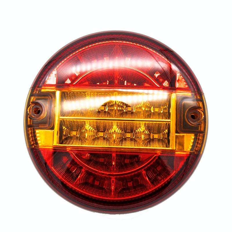 4 Inch 20 LEDs10-30V Wide Pressure Truck Tail Light 20LED Round Truck Tail Light Bread Light(Yellow)