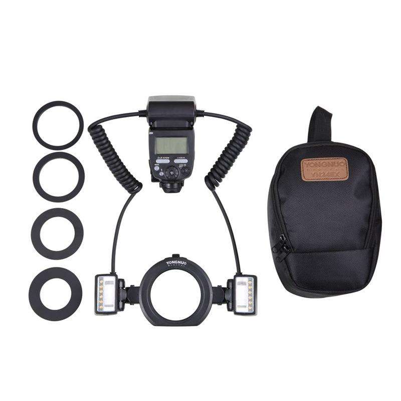 For Canon TTL Oral Insect Insect Teeth Ring Light YONGNUO YN24EX Macro Ring Flash Speedlite(Black)