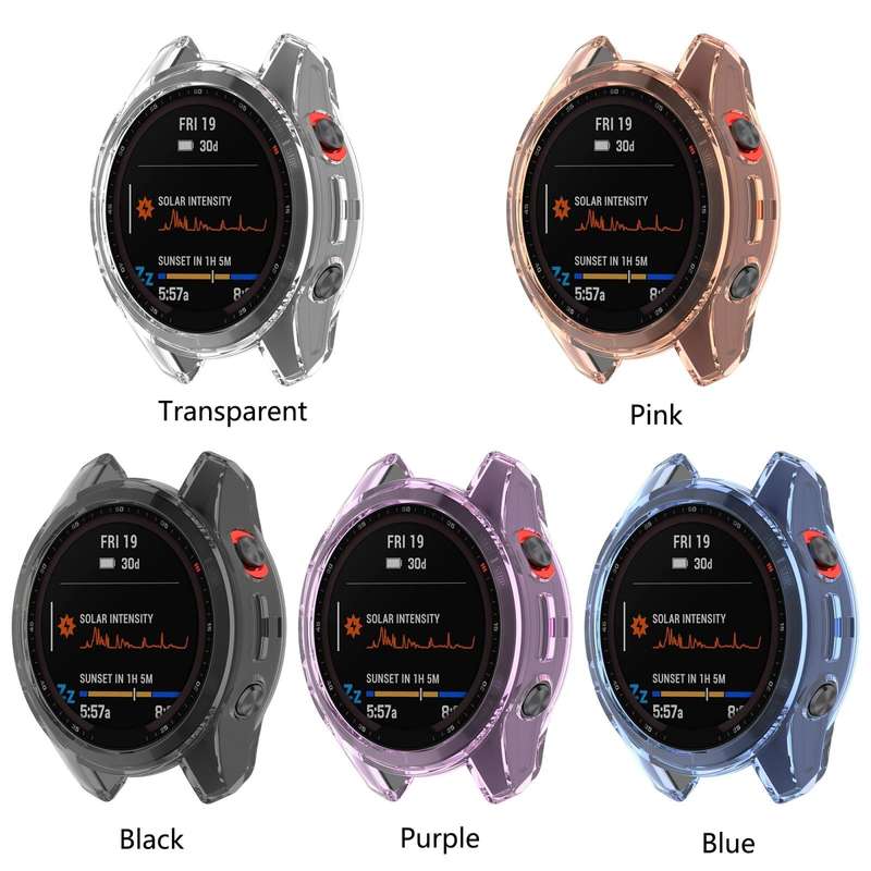 For Garmin Fenix 7s Shockproof TPU Soft Protective Case(Black)
