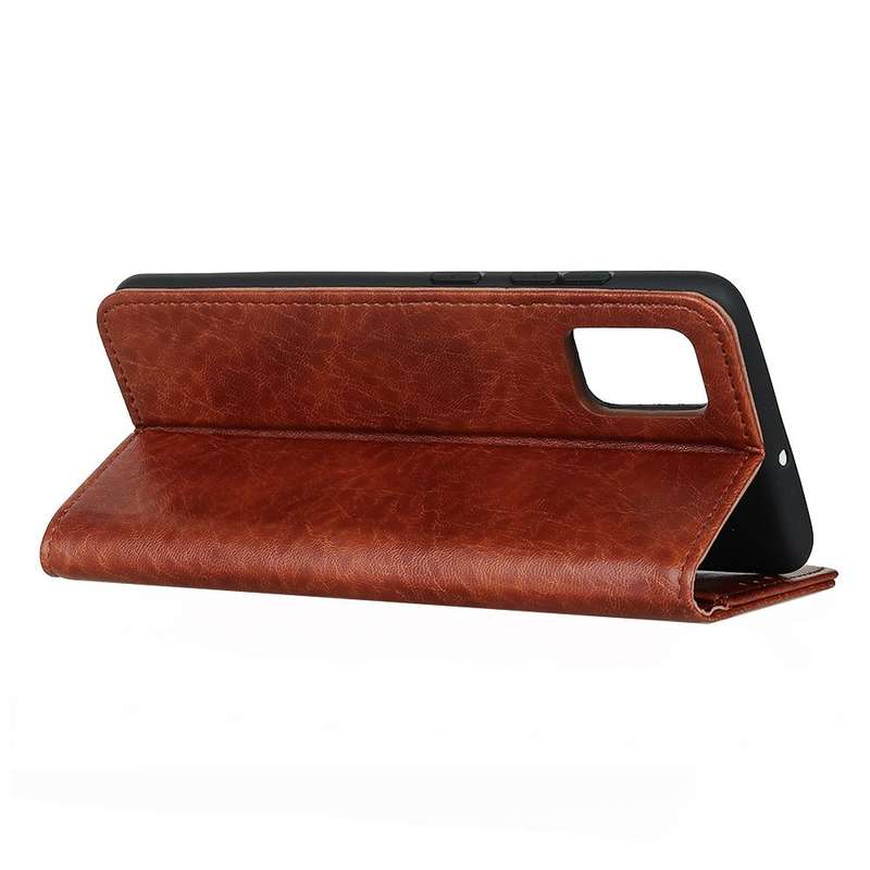 For Galaxy A71 5G Magnetic Crazy Horse Texture Horizontal Flip Leather Case with Holder & Card Sl...