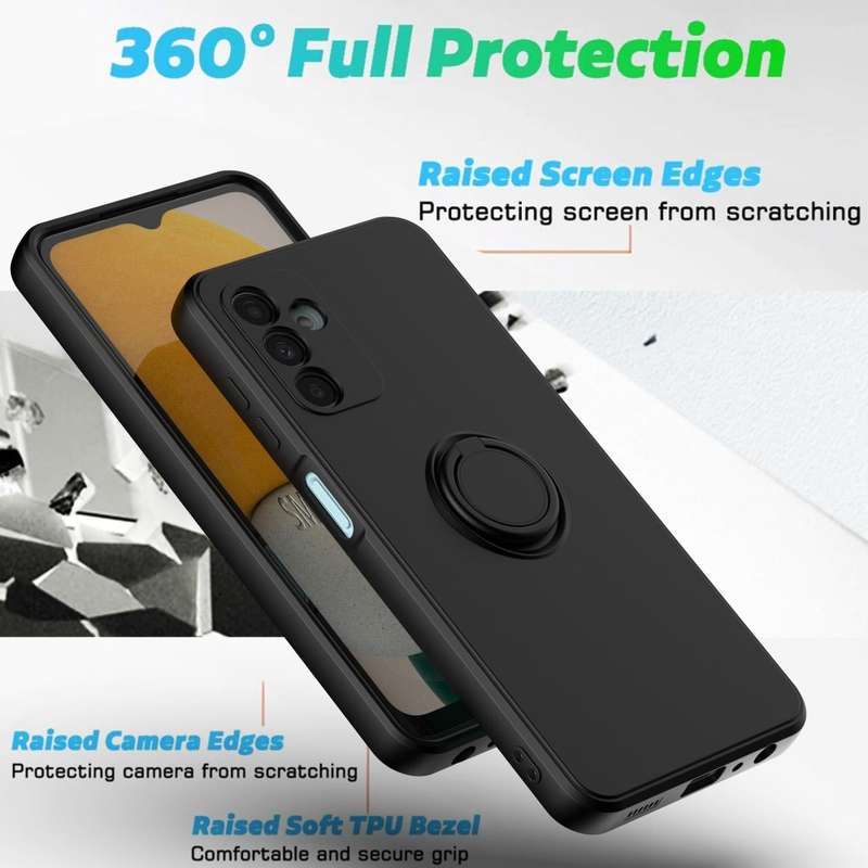 Ring Kickstand Silicone Phone Case For Samsung Galaxy A14 5G(Lavender Purple)