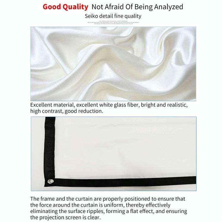 Simple Folding Thin Polyester Projector Film Curtain, Size:84 inch (4:3) Projection Area: 172x125cm
