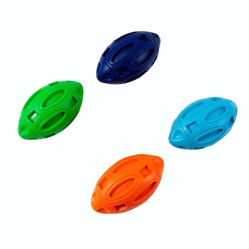 Pet Toy Rugby Rubber Wear-Resistant Bite Ball Toy(Sky Blue)