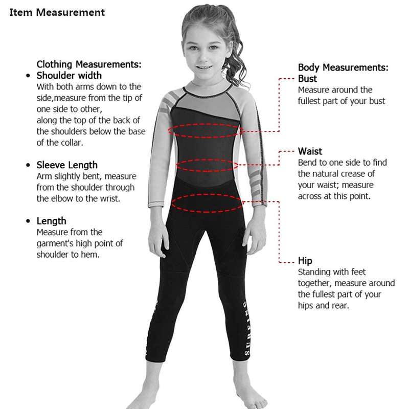 DIVE&SAIL Children Warm Swimsuit One-piece Wetsuit Long Sleeve Cold-proof Snorkeling Surfing Suit...