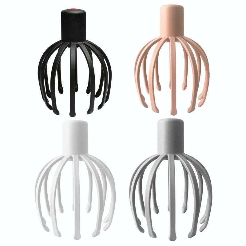 YK-1806 Head Electric Massager Octopus Charging Massage Comb(Black)