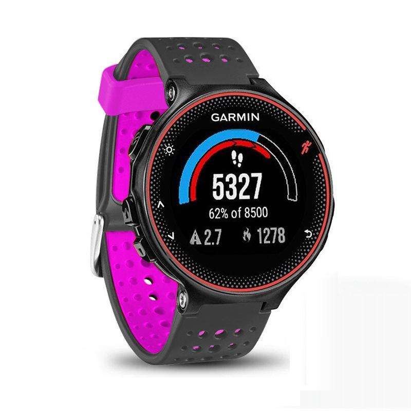 For Garmin Forerunner 235 Two-color Watch Band(Black Rose Red)
