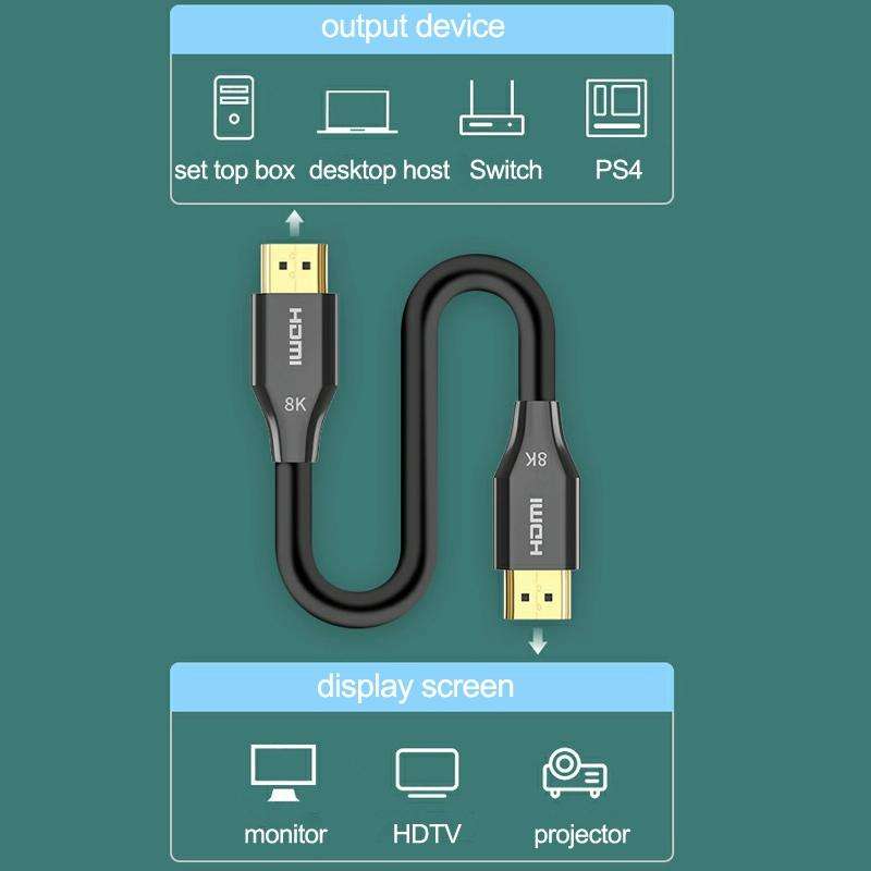 DTECH HDMI 8K 60Hz HD Optical Fiber Line TV Display Projector Extension Line 3m