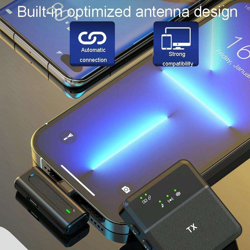 Wireless Lavalier Microphone One To One Live Recording Noise Canceling Mics, Interface: Type-C
