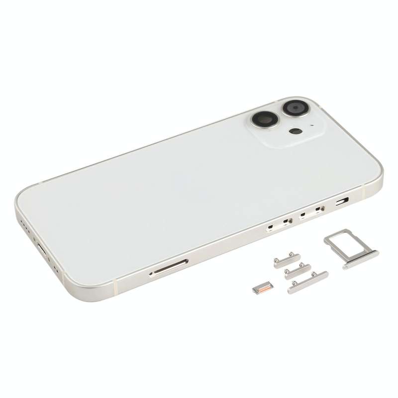 Back Housing Cover with SIM Card Tray & Side  Keys & Camera Lens for iPhone 12 mini(White)