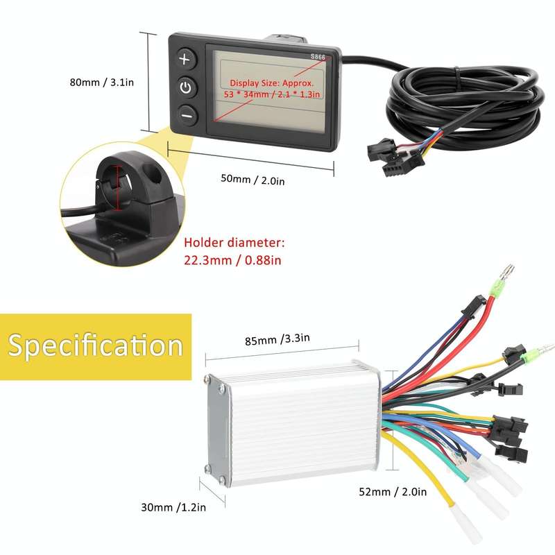 S866 A Type Electric Bicycle Universal Electric Bicycle Dashboard Set ,Specification: 24V /36V