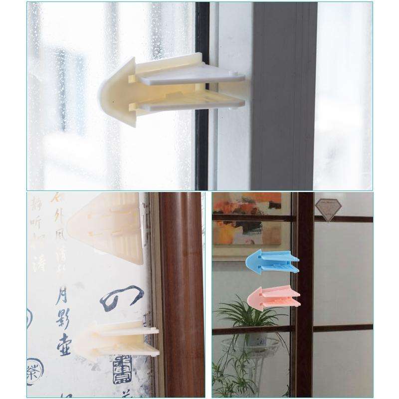 Window Safety Lock Sliding Door Window Lock Door and Window Stopper for Children (Blue)