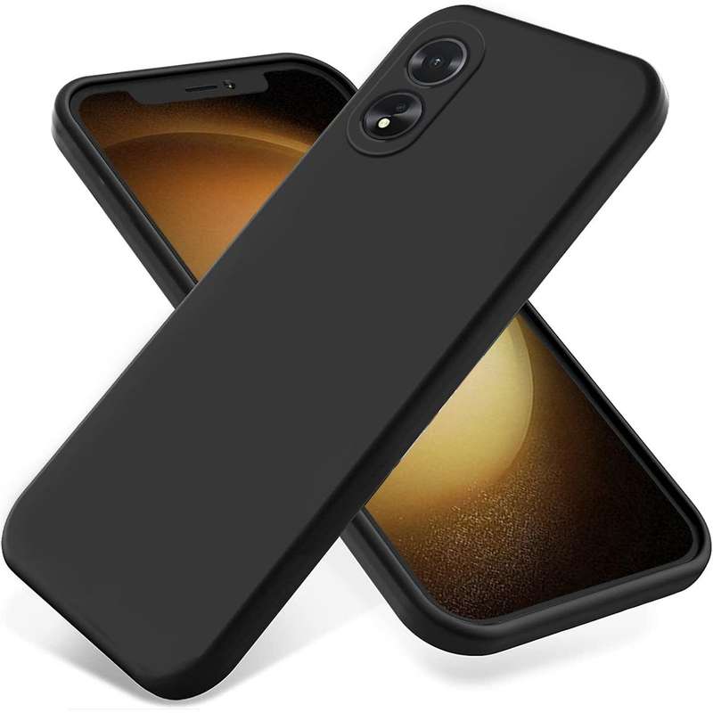For OPPO A38 / A18 4G Pure Color Liquid Silicone Shockproof Phone Case(Black)