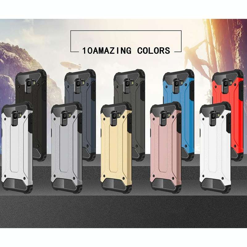 Full-body Rugged TPU + PC Combination Case for Galaxy J6 2018 (EU Version)(Grey)