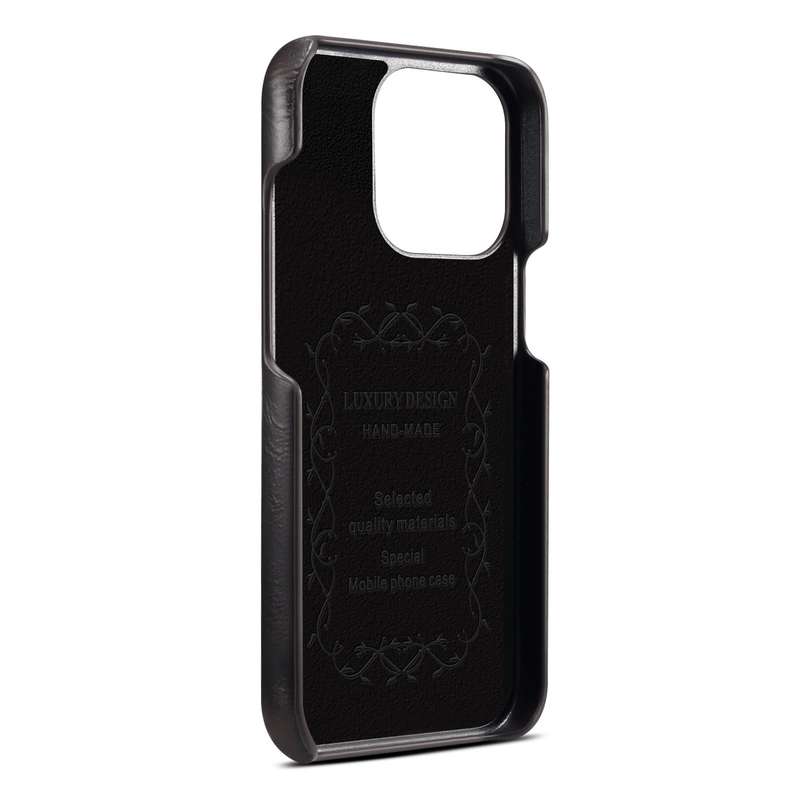 For iPhone 13 Pro Max Denior Oil Wax Cowhide Phone Case(Black)