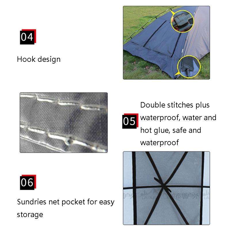 LADUTA Outdoor Self-Driving Tour Barbecue Camping Car Side Tent Car Tail Extension Tent Supplies(...