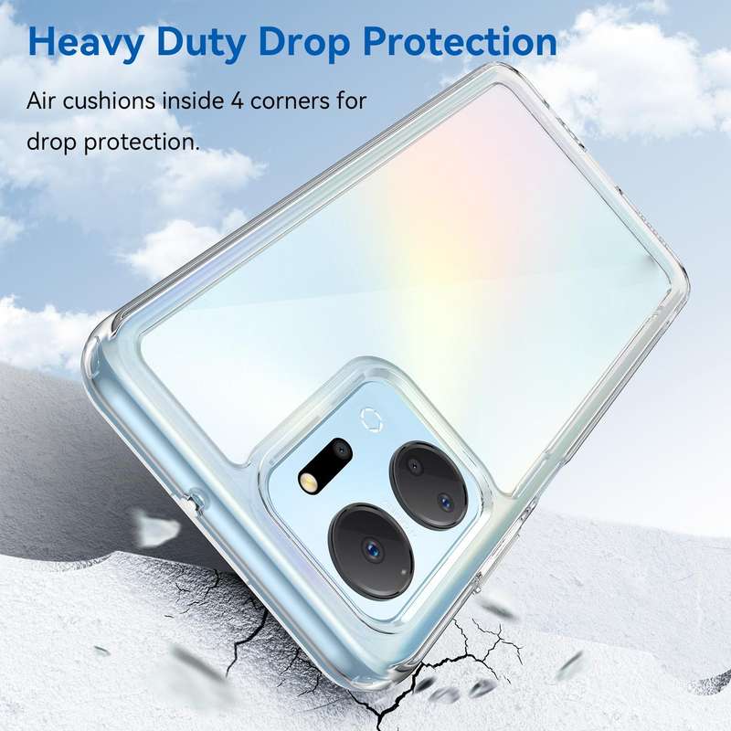 For Honor X7A Colorful Series Acrylic + TPU Phone Case(Transparent)