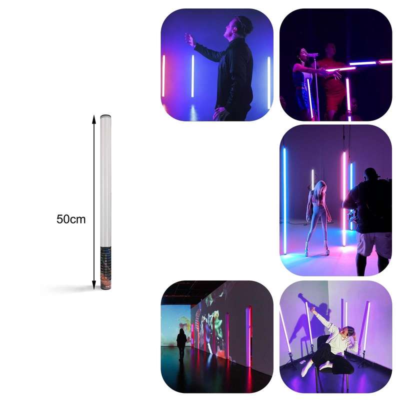 LUXCeO Mood1 50cm RGB Colorful Atmosphere Rhythm LED Stick Handheld Video Photo Fill Light with T...