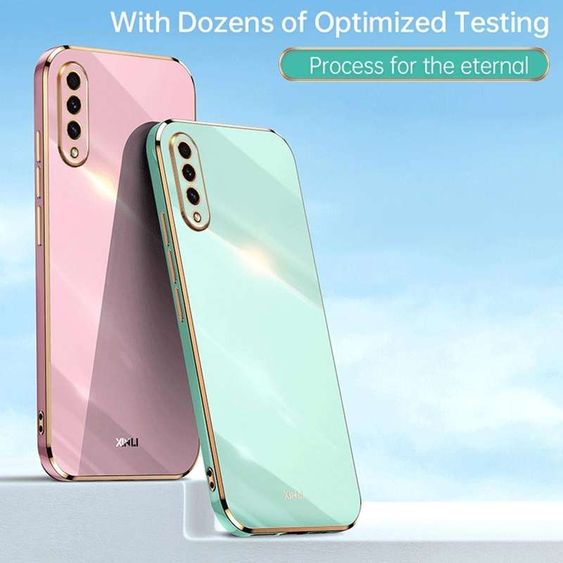 For Samsung Galaxy A50 XINLI Straight Edge 6D Electroplate TPU Phone Case(Black)