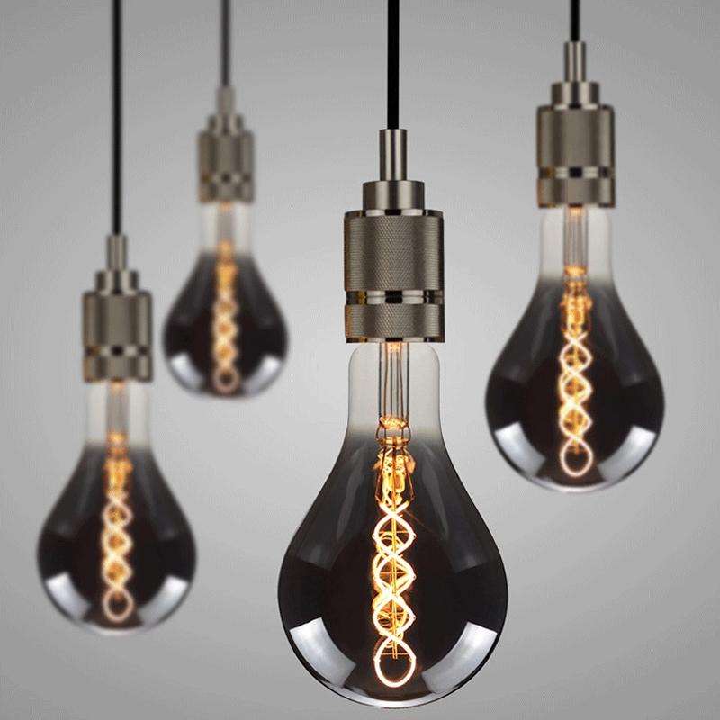 A110 Electroplating Smoke Grey Warm Light LED Bulb Retro Lamp