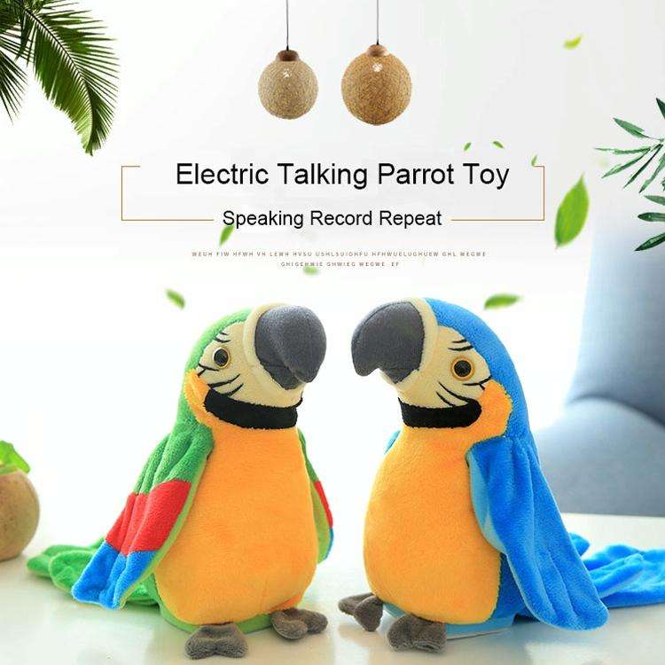 Plush Toy Parrots Recording Talking Parrots Will Twist the Fan Wings Children Toys, Size:Height 1...