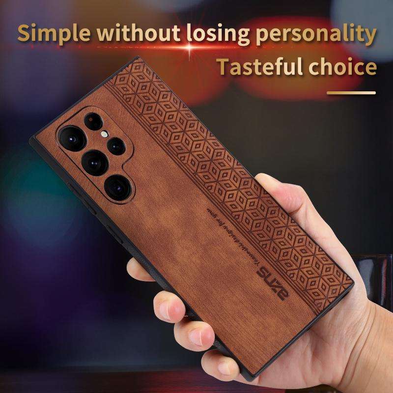 For Samsung Galaxy S23 Ultra 5G AZNS 3D Embossed Skin Feel Phone Case(Dark Green)