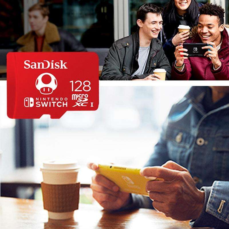SanDisk SDSQXAO TF Card Micro SD Memory Card for Nintendo Switch Game Console, Capacity: 128GB Red