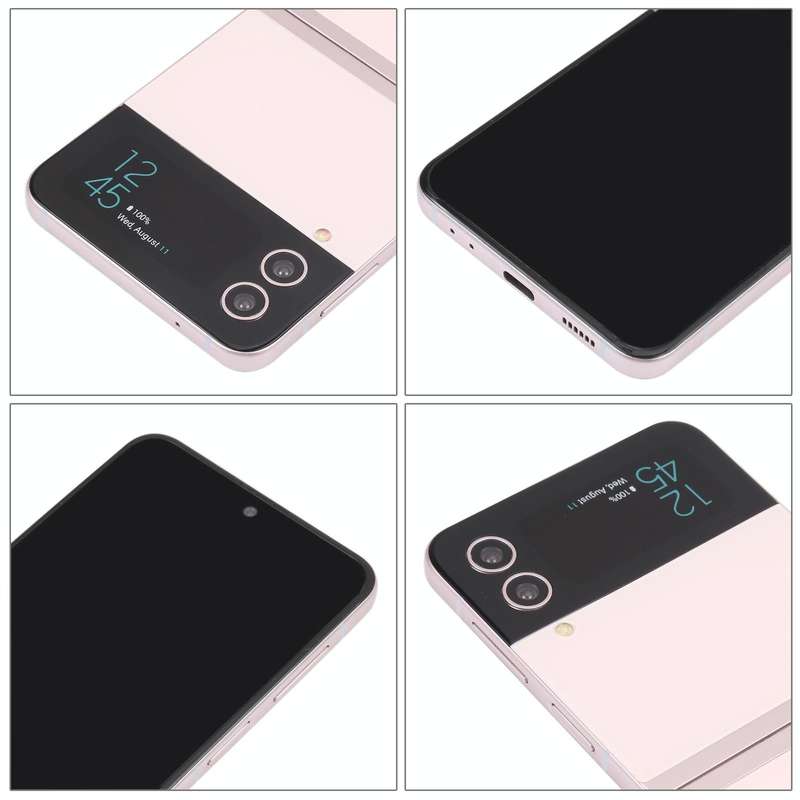 For Samsung Galaxy Z Flip4 Black Screen Non-Working Fake Dummy Display Model (Rose Gold)
