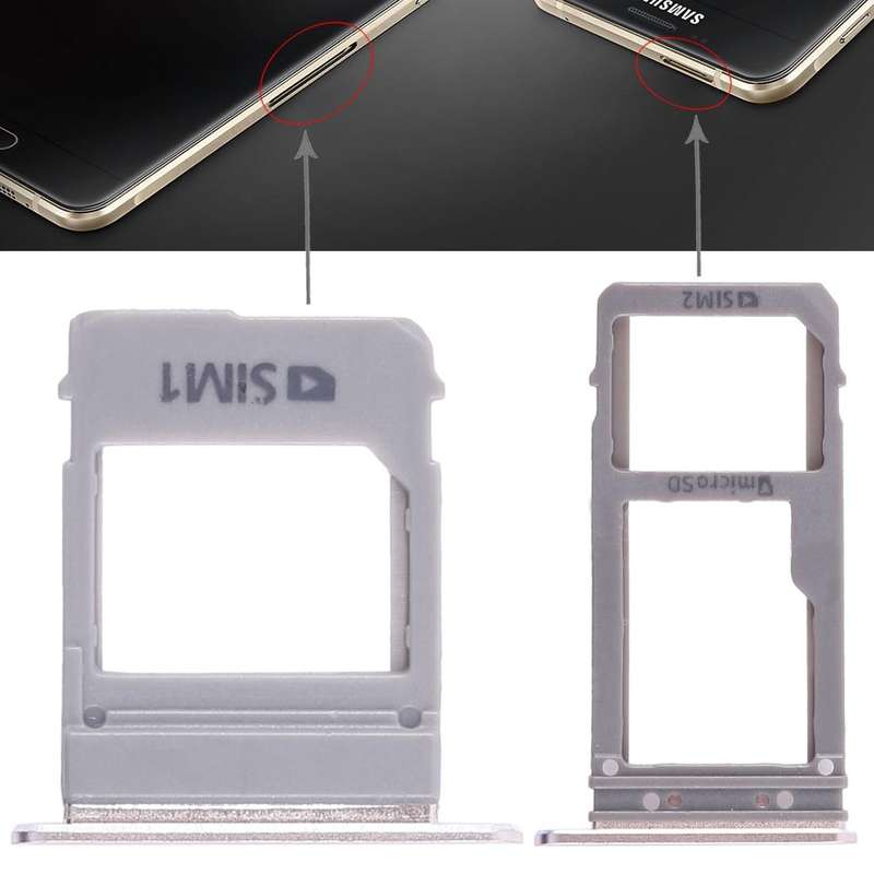 For Galaxy A520 / A720 2 SIM Card Tray + Micro SD Card Tray (Gold)