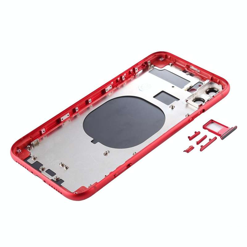 Back Housing Cover with SIM Card Tray & Side keys & Camera Lens for iPhone 11(Red)